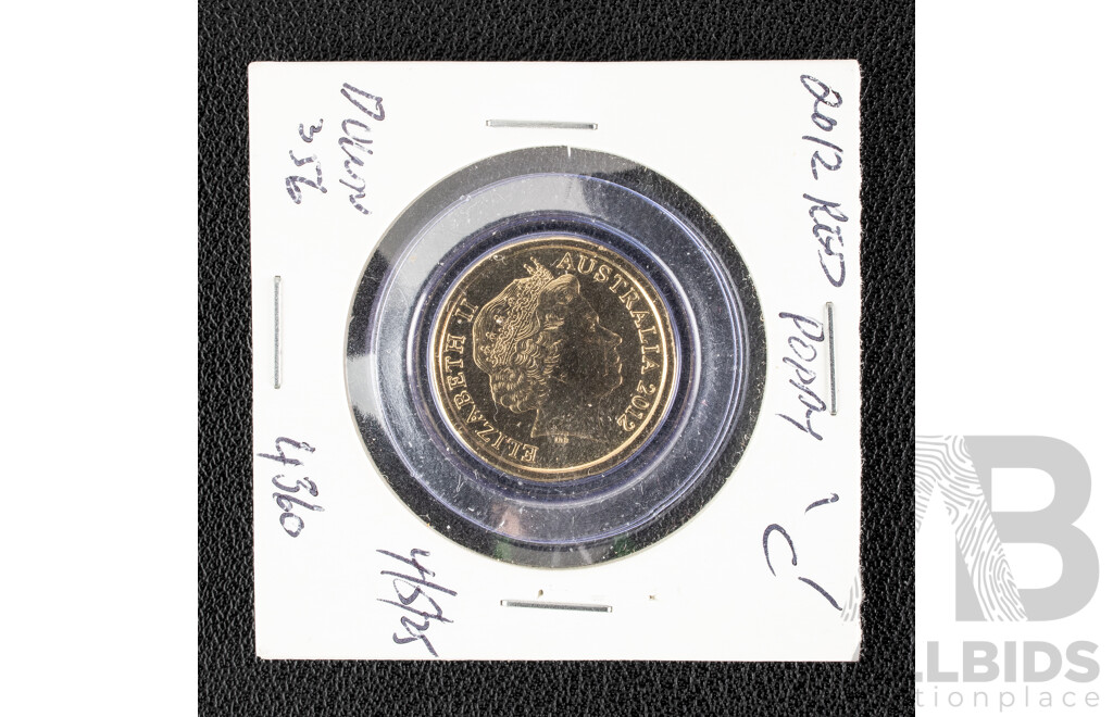 Australian RAM 2012 UNC Two Dollar, Red Poppy Remembrance 'C' Mint Mark