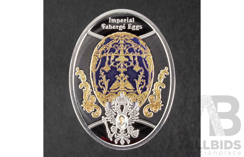 Niue Island 2021 Silver One Dollar Coin, Faberge Eggs - Tsarevich Egg .999