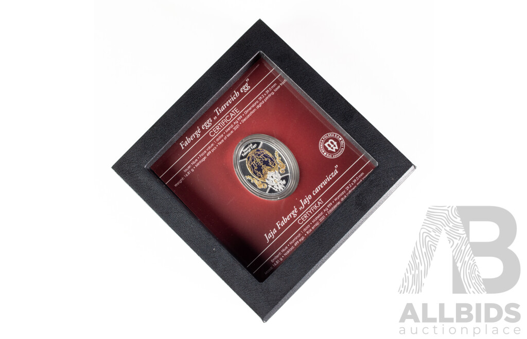 Niue Island 2021 Silver One Dollar Coin, Faberge Eggs - Tsarevich Egg .999