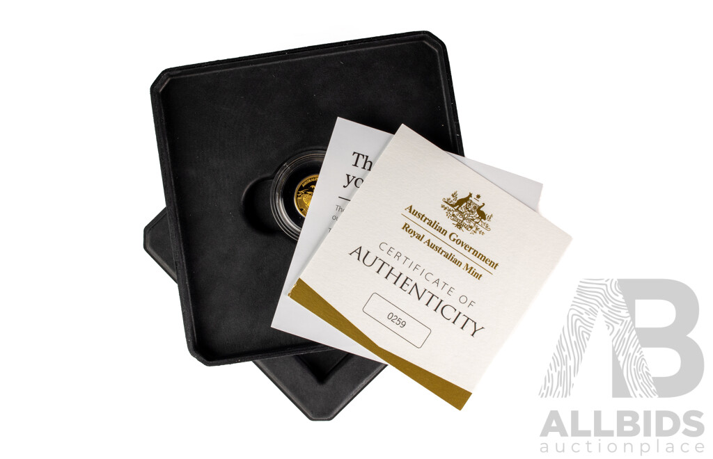 Australian RAM 2022 Gold Proof Ten Dollar Coin, Dinosaurs Down Under, Muttaburrasaurus, C Mint Mark .999