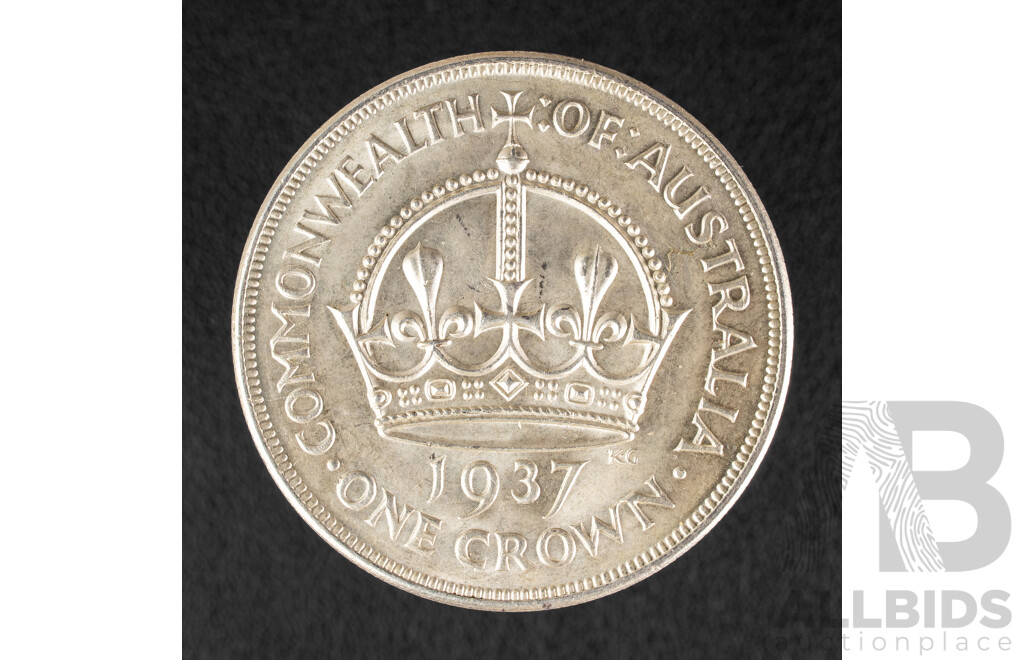 Australian 1937 UNC KGVI Silver Crown .925