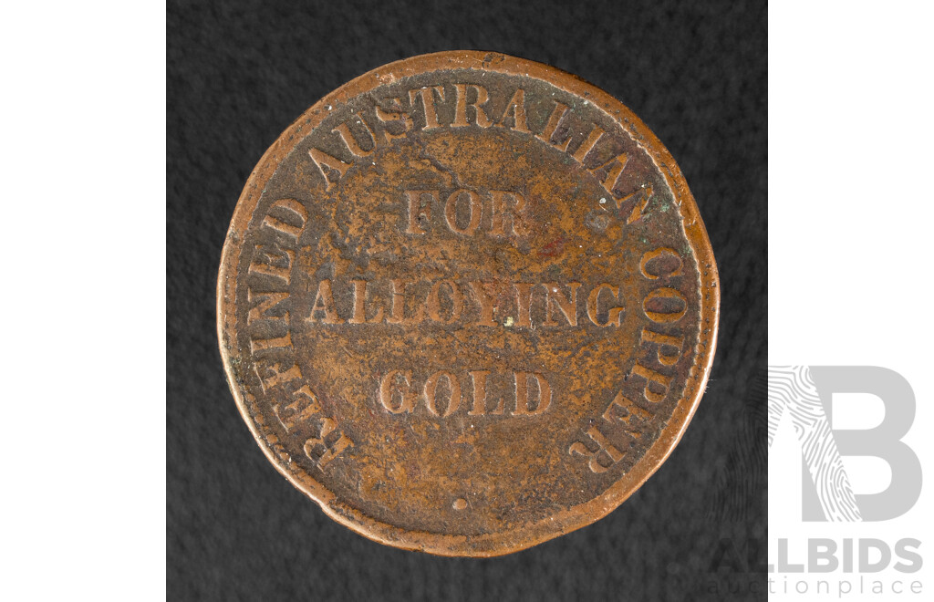Australian Joseph Lane & Sons Bullion Dealers and Refiners Token, Circa 1855