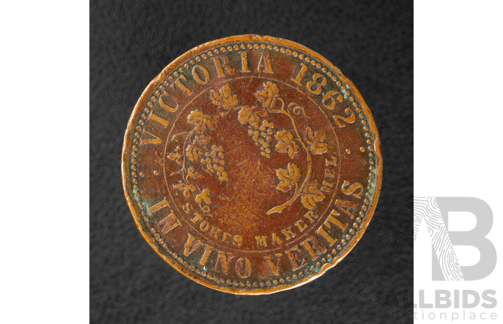 Rare Australian 1862 Millers Brothers Coach Builders Melbourne Token