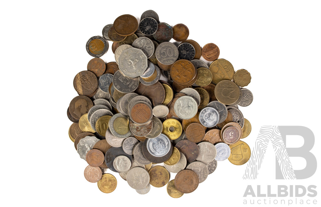 Collection of Vintage International Coins Including USA, Hong Kong, New Zealand, Singapore, Thailand, United Kingdom, China, Israel, Magyar - Approximately 820 Grams