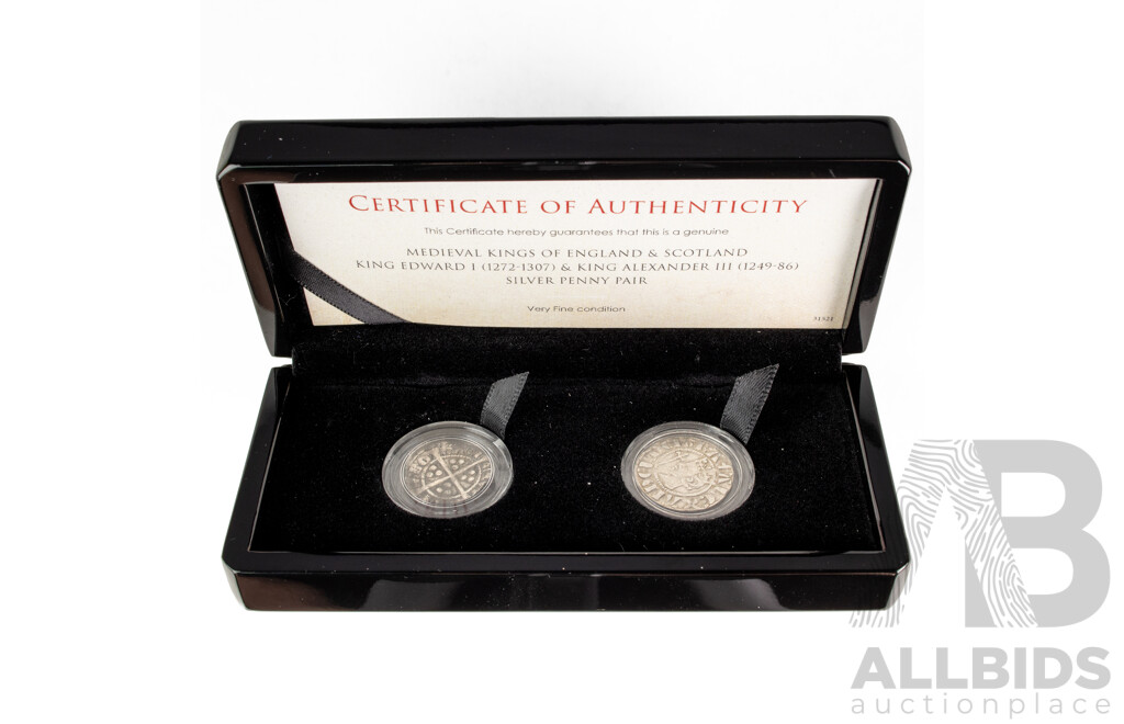Medieval England and Scotland 1272-1307 Silver Pennies, King Edward I and King Alexander III