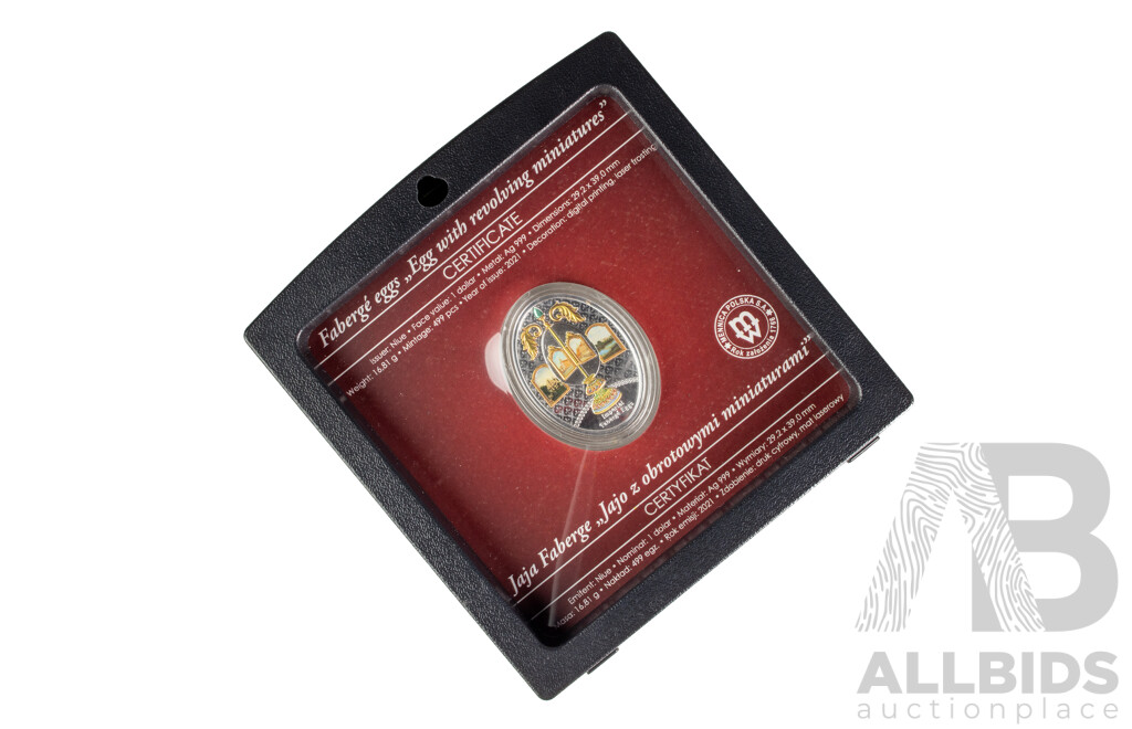 Niue Island Mint of Poland 2021 Silver One Dollar Coin, Imperial Faberge Egg .999