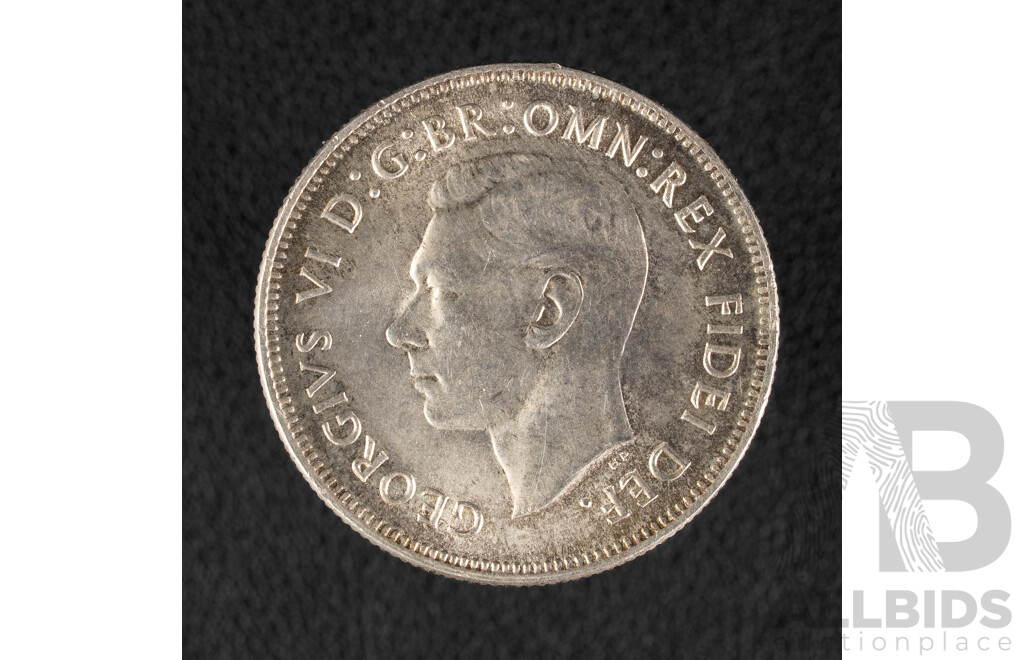 Australian 1951 KGVI Silver Florin, High Grade .500