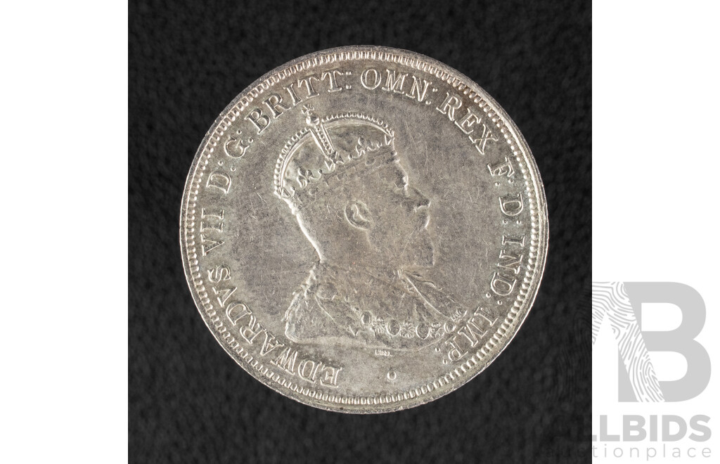 Australian 1910 KEVII Silver Florin, High Grade .925
