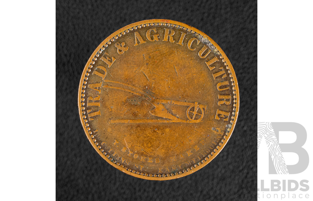 Australian 1862 Gipps Land Hardware Company  Port Albert and Sale One Penny Token