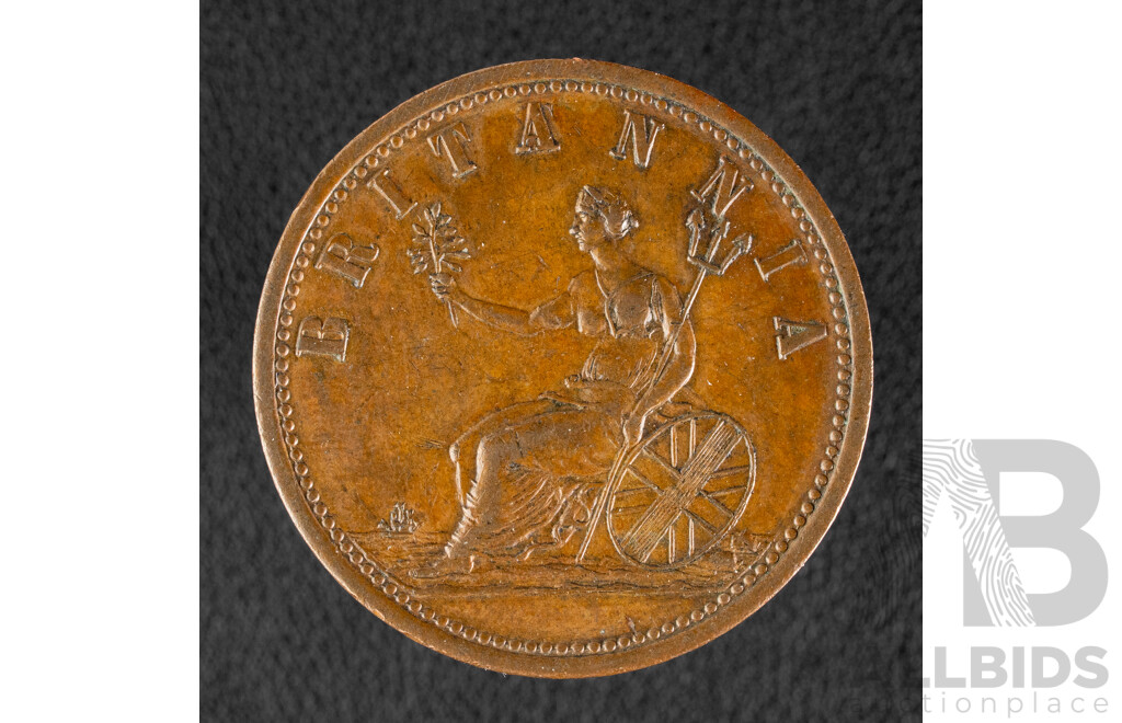 Australian Circa 1853 I. Booth Draper Outfitter Melbourne Victoria One Penny Token
