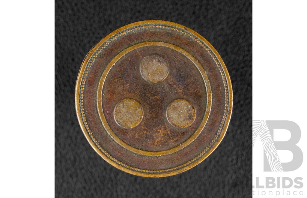 New Zealand Cica 1880 Morris Marks Pawnbroker and Salesman One Penny Token