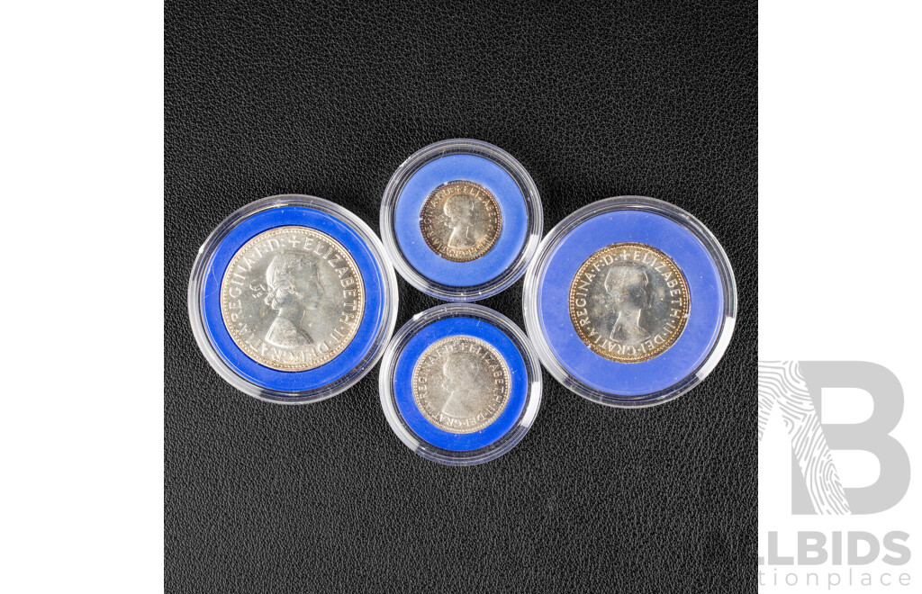 Australian Melbourne Mint 1963 Four Silver Proof Coin Set .500