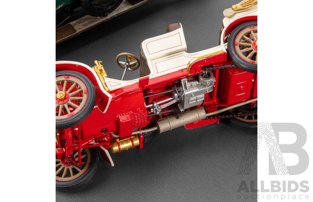 Five Franklin Mint Diecast Classic Cars Including 1913 Ford Model T, 1907 Rolls Royce Silver Ghost, 1911 Rolls Royce Tourer, 1905 Rolls Royce Open Top, 1904 Mercedes Simplex
