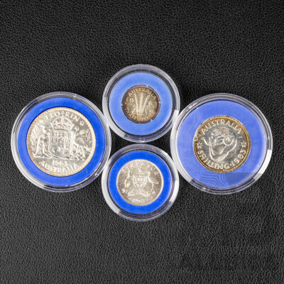 Australian Melbourne Mint 1963 Four Silver Proof Coin Set .500