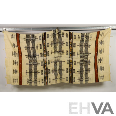 Absolutely Wonderful Antique Hand Woven & Stitched African Fulani (Khasa) Sheep's Wool & Cotton Blanket, 243 x 123 cm (approx)
