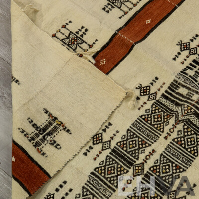 Absolutely Wonderful Antique Hand Woven & Stitched African Fulani (Khasa) Sheep's Wool & Cotton Blanket, 243 x 123 cm (approx)
