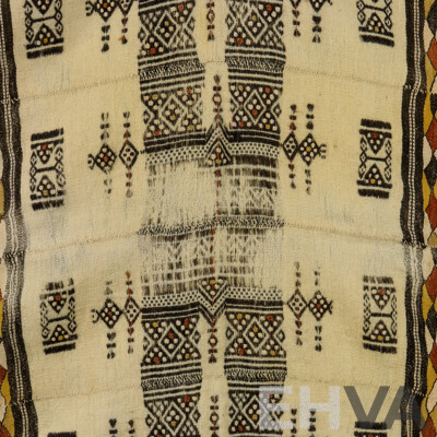 Absolutely Wonderful Antique Hand Woven & Stitched African Fulani (Khasa) Sheep's Wool & Cotton Blanket, 243 x 123 cm (approx)