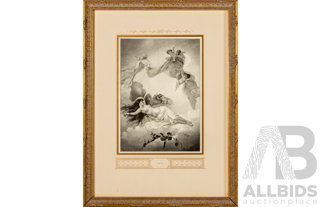 (After) Virgilio Tojetti (19th Century, Spanish, 1851-1901), Night Fall, Engraving Print After Original, 55 x 41 cm