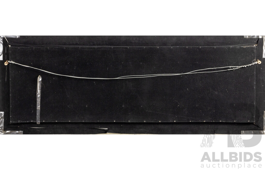 Artist Unknown, (20th Century, Asian School), Good Fortune-Everlasting Blessings-Longevity-Happiness, Wonderful Carved Wood with Cloth Mat Surround & Intricate Carved Wooden Corners, 56 x 150 cm (frame)