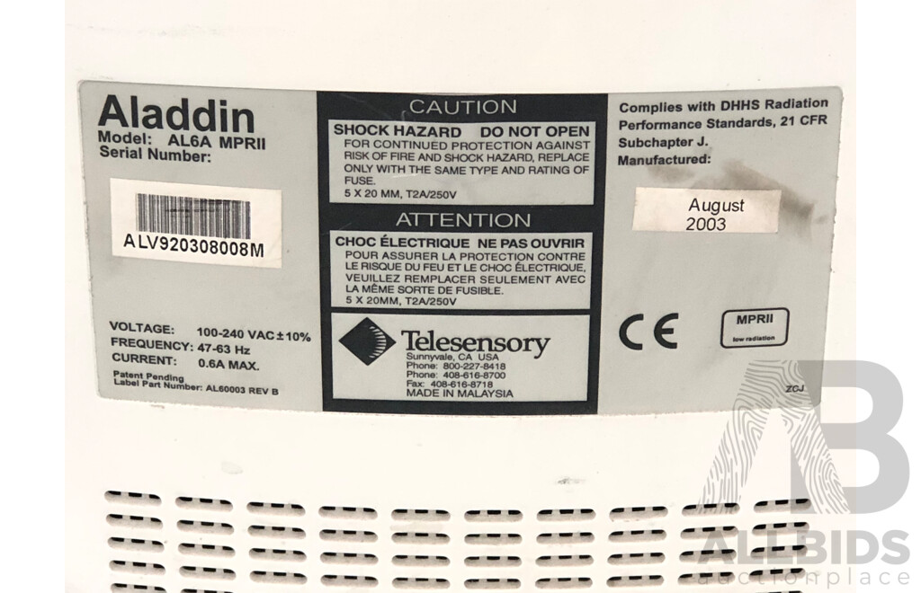 Telesensory (AL6A MPRII) Aladdin Electronic Video Magnifier