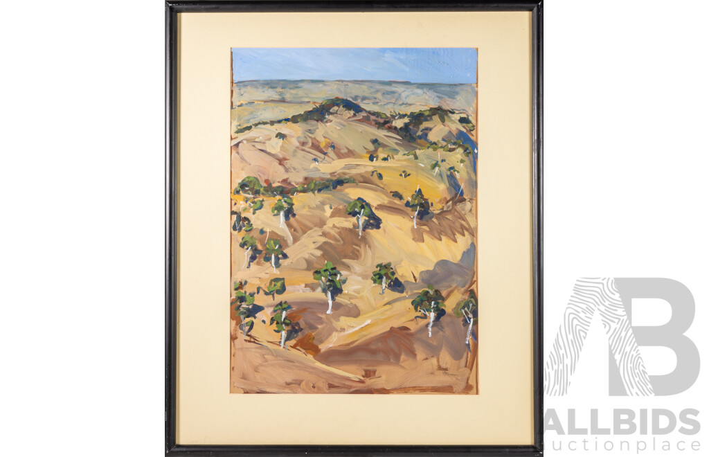 Bill Wright, (20th Century, Australian, Active 1970s80s), View From Mt. Bevor (Near Harrogate, S.A.) (1986), Original Oil on Sealed Paper, 89 x 74 cm (frame)