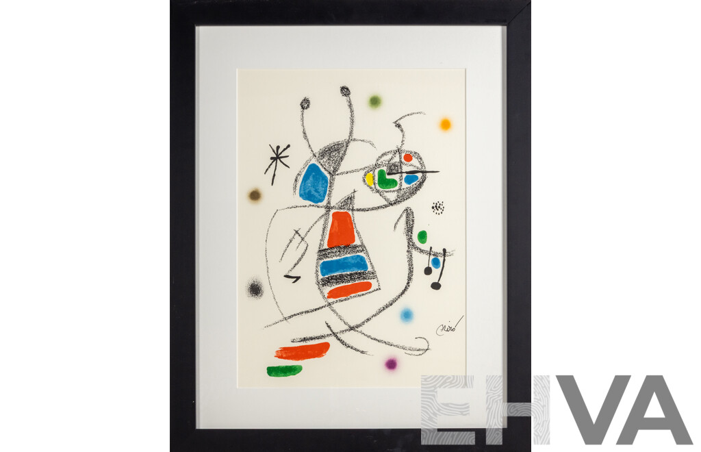 Joan Miro,  (20th Century, Spanish 1893-1983), 'Maravillas (Wonders) XVII' 1975, Colour Lithograph, Edition of 1500 (un-numbered), Signed in Stone, 48.5 x 34.5 cm (sight) 49.5 x 35.5 cm (sheet), 69 x 55 cm (frame)