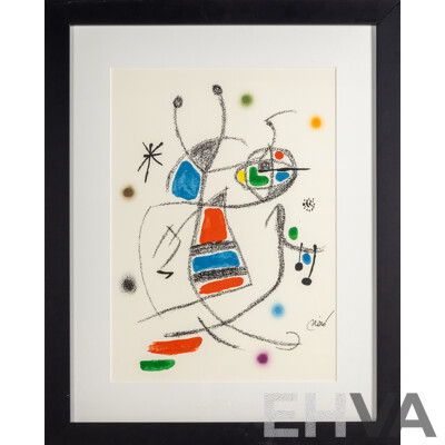 Joan Miro,  (20th Century, Spanish 1893-1983), 'Maravillas (Wonders) XVII' 1975, Colour Lithograph, Edition of 1500 (un-numbered), Signed in Stone, 48.5 x 34.5 cm (sight) 49.5 x 35.5 cm (sheet), 69 x 55 cm (frame)