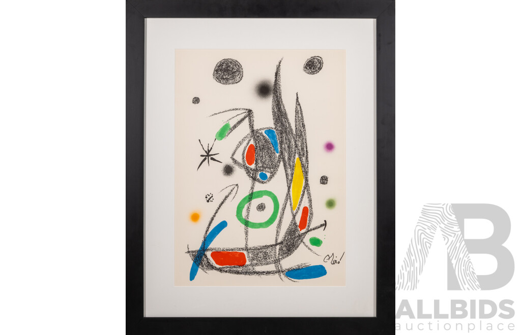 Joan Miro (20th Century, Spanish 1893-1983), 'Maravillas (Wonders) XIV' 1975, Colour Lithograph, Edition of 1500 (un-numbered), Signed in Stone, 48.5 x 34.5 cm (sight) 49.5 x 35.5 cm (sheet), 69 x 55 cm (frame)