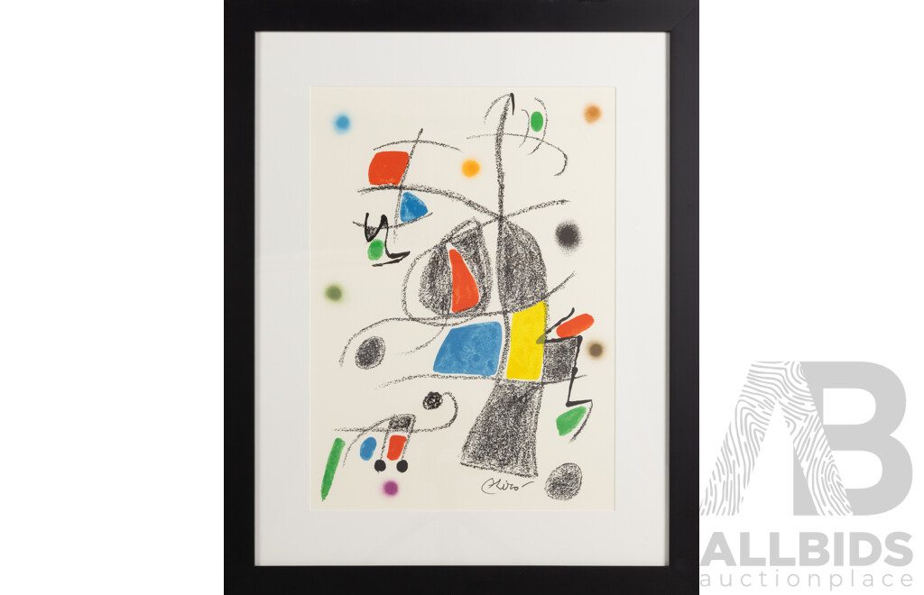 Joan Miro (20th Century, Spanish 1893-1983), 'Maravillas (Wonders) XVII' 1975, Colour Lithograph, Edition of 1500 (un-numbered), Signed in Stone, 48.5 X 34.5 Cm (sight) 49.5 X 35.5 Cm (sheet), 69 X 55 Cm (frame)