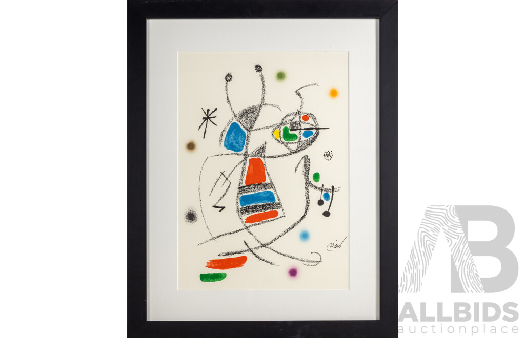 Joan Miro,  (20th Century, Spanish 1893-1983), 'Maravillas (Wonders) XVII' 1975, Colour Lithograph, Edition of 1500 (un-numbered), Signed in Stone, 48.5 x 34.5 cm (sight) 49.5 x 35.5 cm (sheet), 69 x 55 cm (frame)