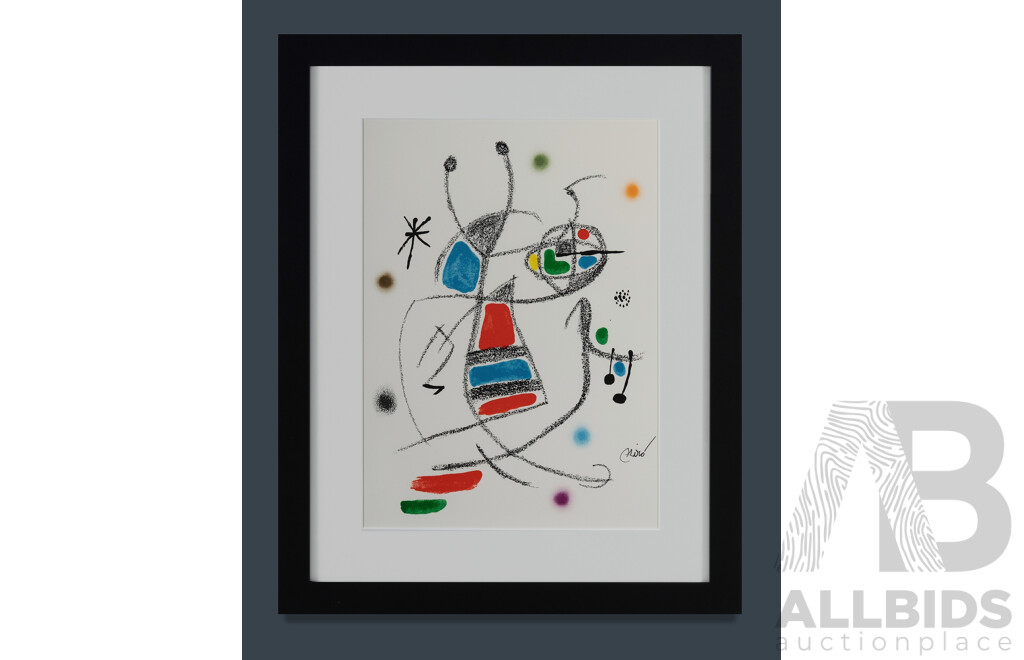 Joan Miro,  (20th Century, Spanish 1893-1983), 'Maravillas (Wonders) XVII' 1975, Colour Lithograph, Edition of 1500 (un-numbered), Signed in Stone, 48.5 x 34.5 cm (sight) 49.5 x 35.5 cm (sheet), 69 x 55 cm (frame)