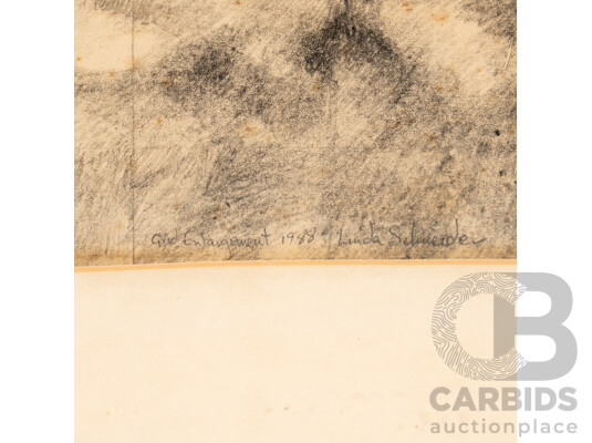 Linda Schneider, (20th Century), Mother and Child - Grid Enlargement, Original Vintage Charcoal & Pencil Sketch, 83 x 104 cm (frame)