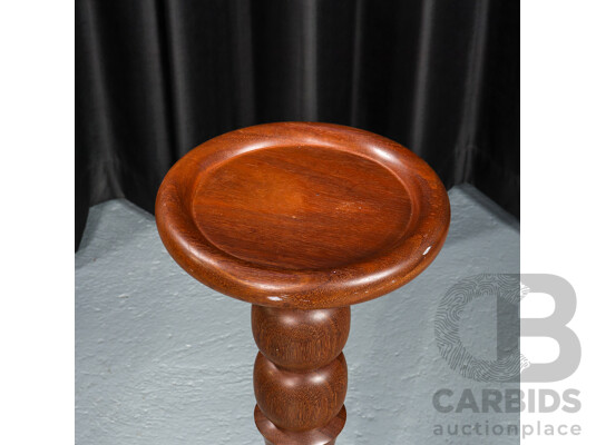 Vintage Turned Oak Pedestal