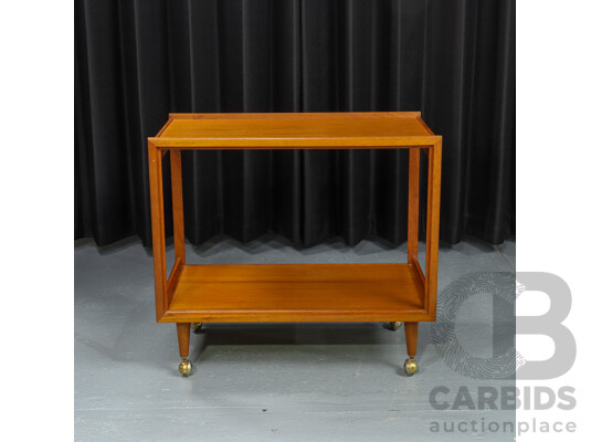 Vintage Teak Two Tier Drinks Trolley