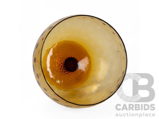 Oversized Amber Glass Brandy Balloon Form Vase