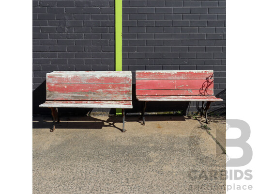 Pair of Flip Seat School Desk and Bench