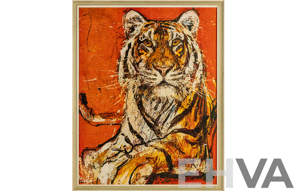 Fritz Rudolf Hug (20th Century, Swiss, 1921-1989), Tiger, Mid-Century Reproduction Colour Print After Original on Board