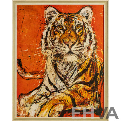 Fritz Rudolf Hug (20th Century, Swiss, 1921-1989), Tiger, Mid-Century Reproduction Colour Print After Original on Board