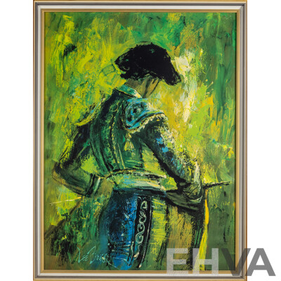 Lee Burr, (20th Century, American, 1937-2017), Green Matador, Reproduction Colour Print Backed on Board After Original, 109 x 83 cm (frame)