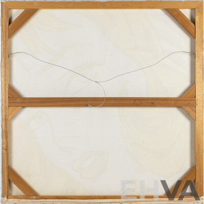 After Roy Lichtenstein, (20th Century, American, 1923-1997), Girl with Hair Ribbon, Reproduction Colour Offset Print on Canvas After 1965 Original, 100 x 100 cm