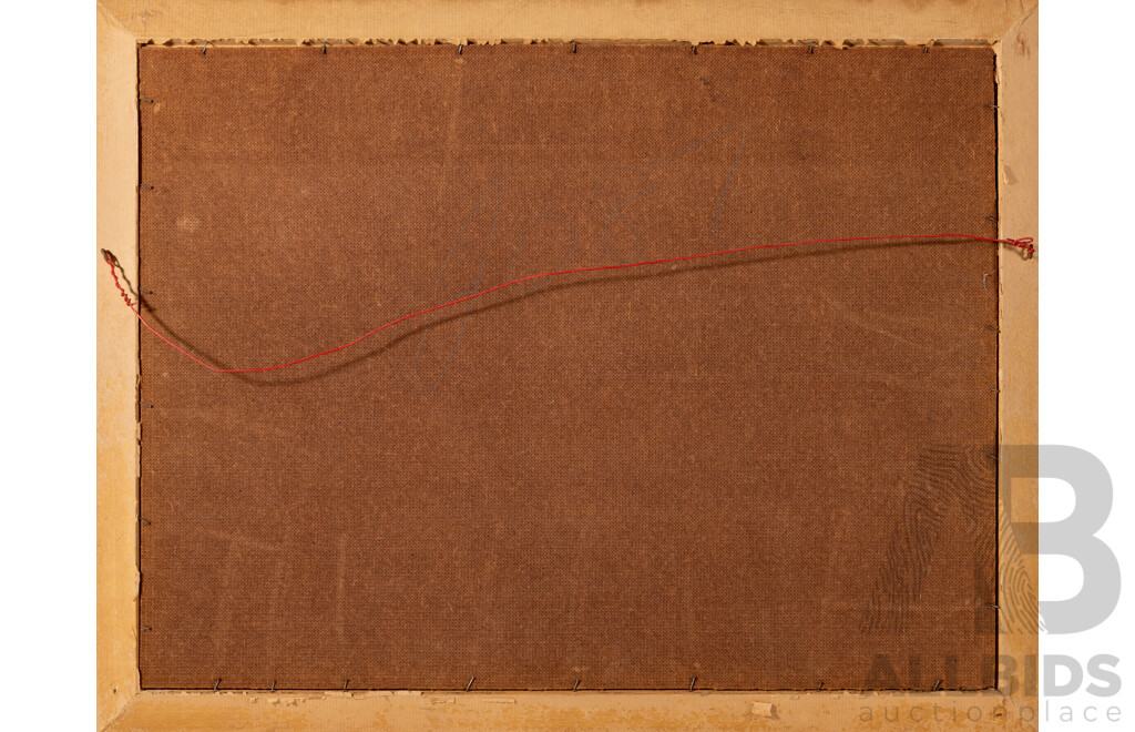 Artist Unknown (Exact Date Unknown), Sunburnt Country, Wonderful Original Vintage Oil on Masonite, 49 x 62 cm (frame)