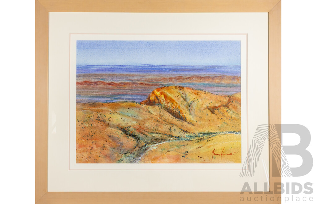 Jan Vincent (20th Century, Australian, 1935-), I Love a Sunburnt Country (By the Water), Original Watercolour, 90 X 109 Cm (Frame)