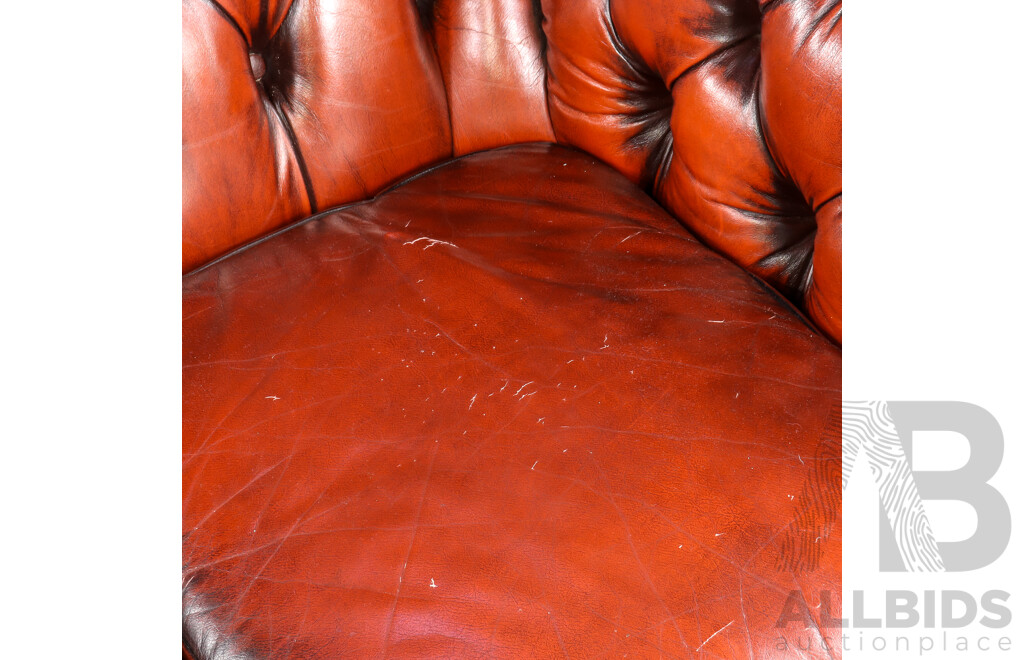 Good Pair of Moran Ox Blood Two Seater Chesterfield Lounges