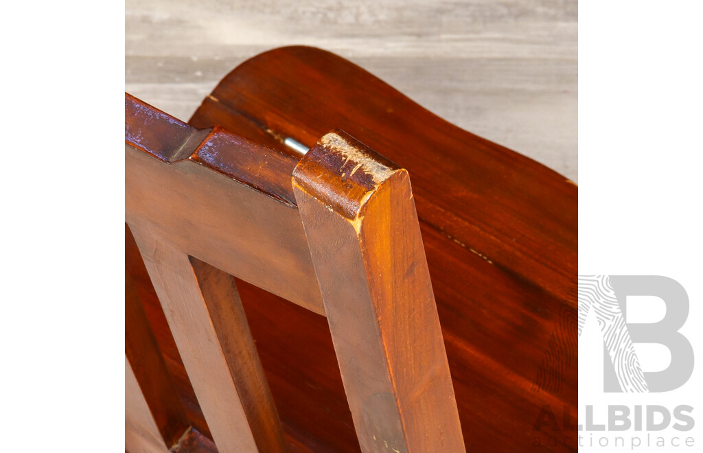 Reproduction Folding Mahogany Library Step Stool