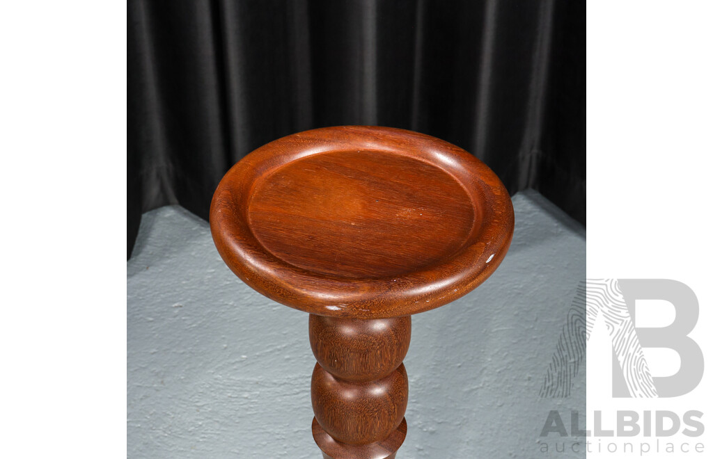 Vintage Turned Oak Pedestal