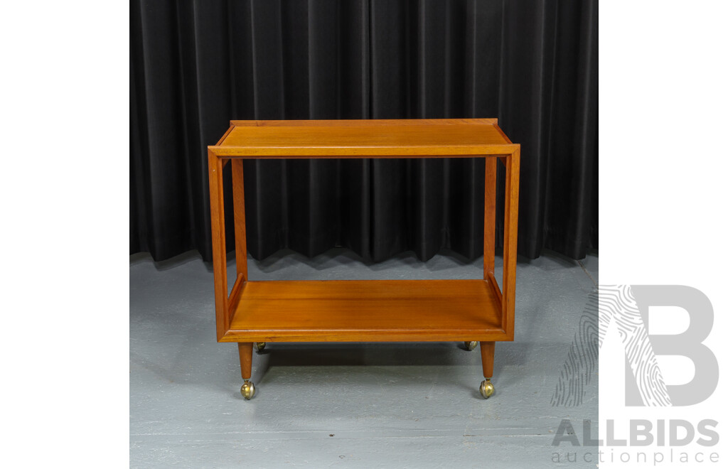 Vintage Teak Two Tier Drinks Trolley