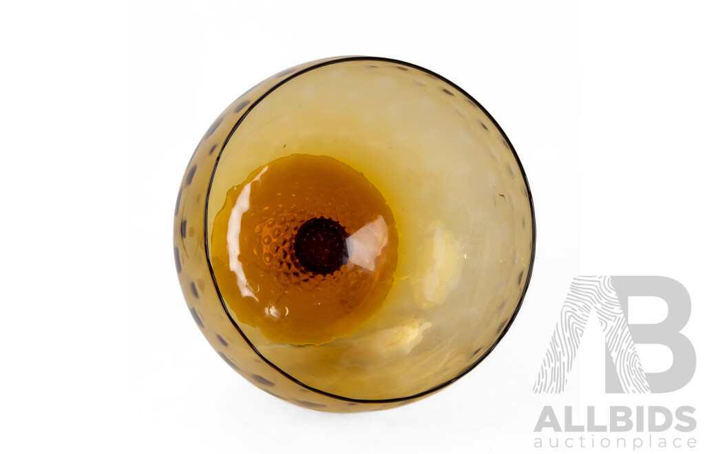 Oversized Amber Glass Brandy Balloon Form Vase