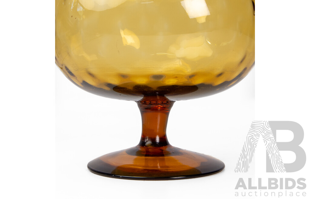 Oversized Amber Glass Brandy Balloon Form Vase