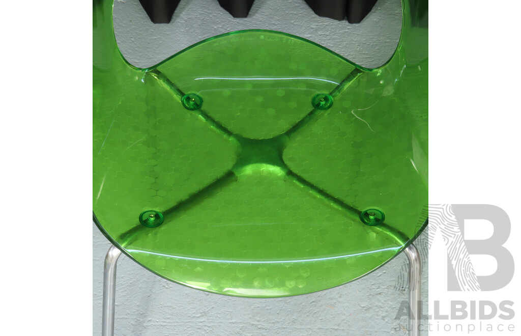Pair of Green Lucite 'Miss B' Tub Chairs for SCAB Furniture, Italy