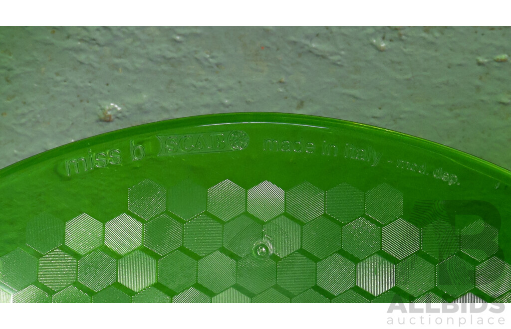 Pair of Green Lucite 'Miss B' Tub Chairs for SCAB Furniture, Italy